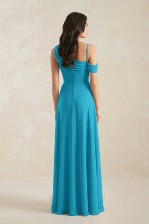 One-Shoulder Chiffon A-Line Bridesmaid Dress in Blue Jay - SHE IS ME BRIDESMAID DRESSES