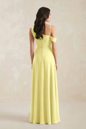 One-Shoulder Chiffon A-Line Bridesmaid Dress in Buttercup - SHE IS ME BRIDESMAID DRESSES
