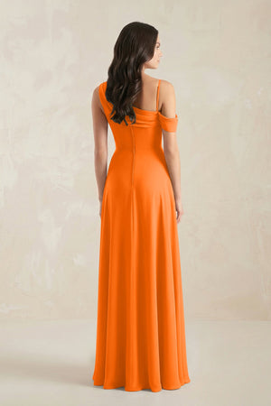 One-Shoulder Chiffon A-Line Bridesmaid Dress in Cinnamon - SHE IS ME BRIDESMAID DRESSES
