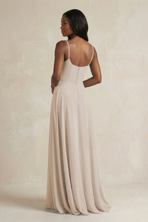 A-Line Spaghetti Straps Chiffon Bridesmaid Dress in Frost - KISS BRIDAL BRIDESMAID DRESSES
