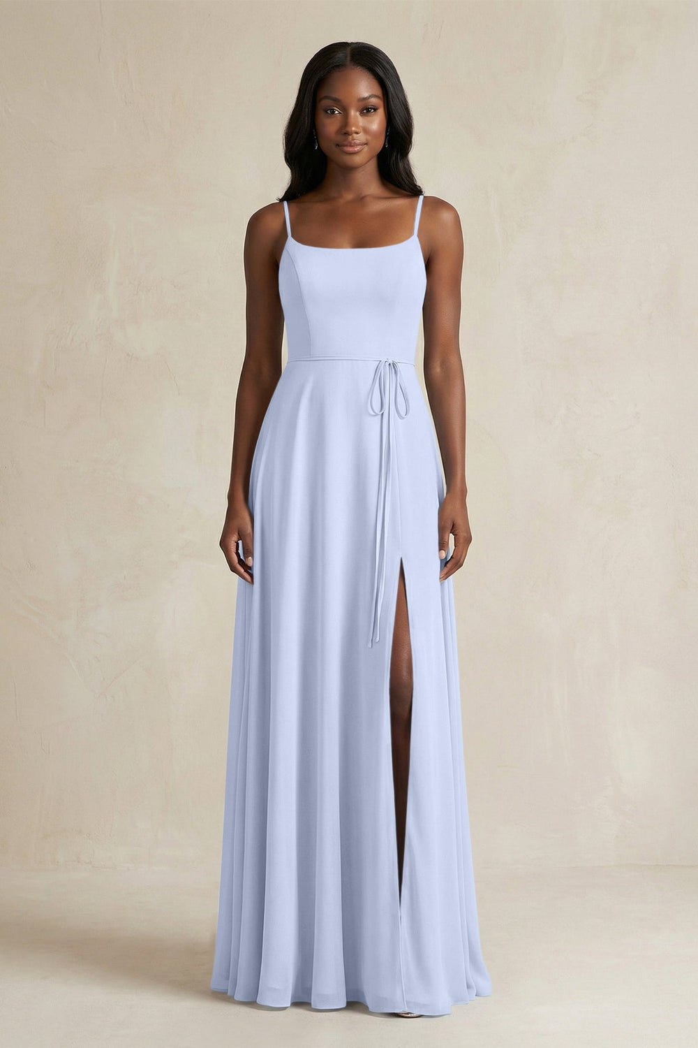 A-Line Spaghetti Straps Chiffon Bridesmaid Dress in Ice - KISS BRIDAL BRIDESMAID DRESSES