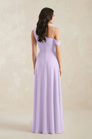 One-Shoulder Chiffon A-Line Bridesmaid Dress in Lavender - SHE IS ME BRIDESMAID DRESSES