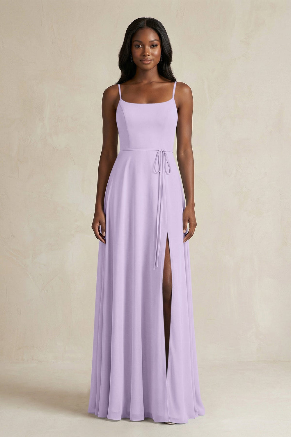 A-Line Spaghetti Straps Chiffon Bridesmaid Dress in Lavender - KISS BRIDAL BRIDESMAID DRESSES