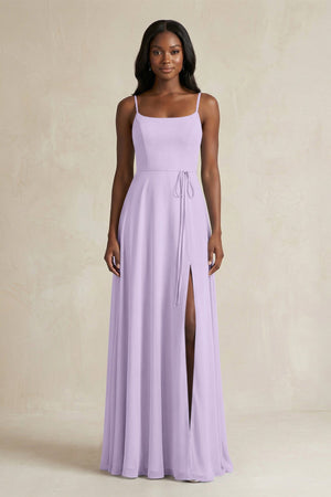 A-Line Spaghetti Straps Chiffon Bridesmaid Dress in Lavender - SHE IS ME BRIDESMAID DRESSES