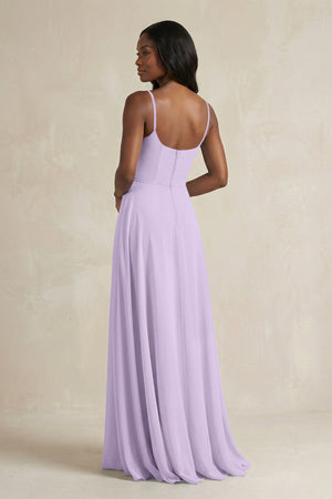 A-Line Spaghetti Straps Chiffon Bridesmaid Dress in Lavender - SHE IS ME BRIDESMAID DRESSES