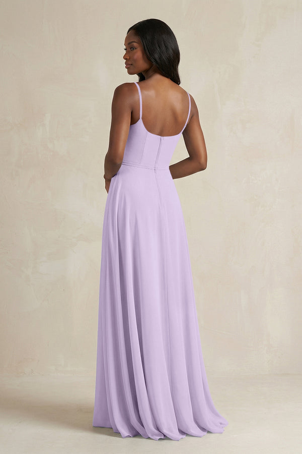 A-Line Spaghetti Straps Chiffon Bridesmaid Dress in Lavender - SHE IS ME BRIDESMAID DRESSES