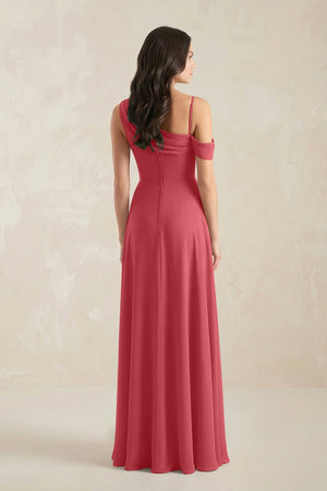 One-Shoulder Chiffon A-Line Bridesmaid Dress in Merlot - SHE IS ME BRIDESMAID DRESSES