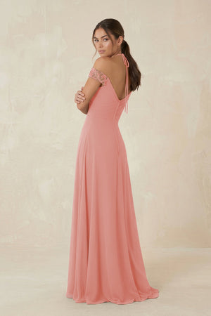 A-Line Off-the-Shoulder Chiffon Bridesmaid Dress in Mulberry - KISS BRIDAL BRIDESMAID DRESSES