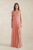 One-Shoulder Chiffon A-Line Bridesmaid Dress in Mulberry - SHE IS ME BRIDESMAID DRESSES