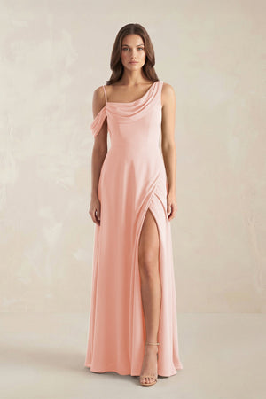 One-Shoulder Chiffon A-Line Bridesmaid Dress in Rose Petal - SHE IS ME BRIDESMAID DRESSES