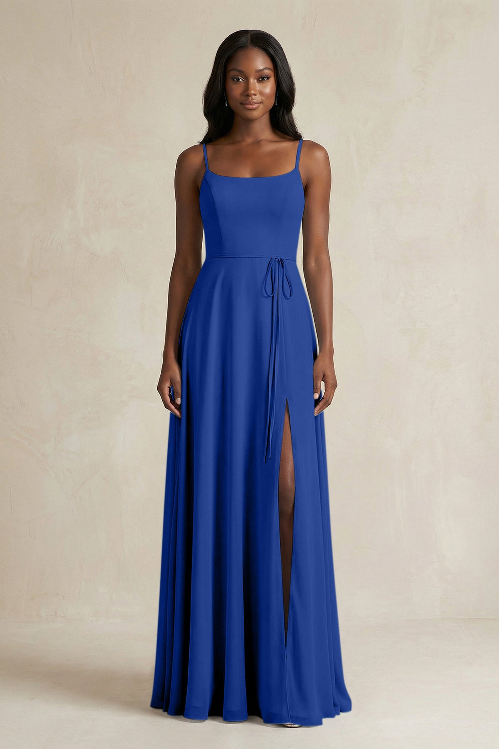 A-Line Spaghetti Straps Chiffon Bridesmaid Dress in Royal Blue - KISS BRIDAL BRIDESMAID DRESSES