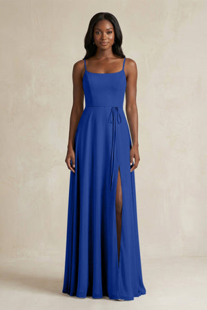 A-Line Spaghetti Straps Chiffon Bridesmaid Dress in Royal Blue - SHE IS ME BRIDESMAID DRESSES