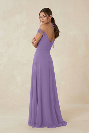 A-Line Off-the-Shoulder Chiffon Bridesmaid Dress in Tahiti - KISS BRIDAL BRIDESMAID DRESSES