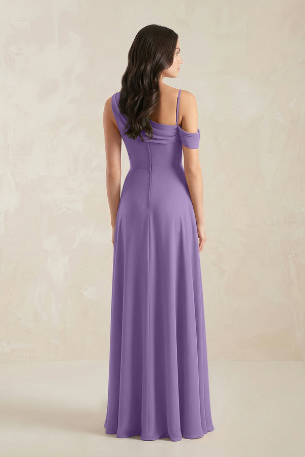 One-Shoulder Chiffon A-Line Bridesmaid Dress in Tahiti - SHE IS ME BRIDESMAID DRESSES