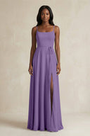 A-Line Spaghetti Straps Chiffon Bridesmaid Dress in Tahiti - KISS BRIDAL BRIDESMAID DRESSES