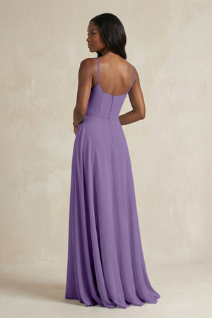 A-Line Spaghetti Straps Chiffon Bridesmaid Dress in Tahiti - KISS BRIDAL BRIDESMAID DRESSES