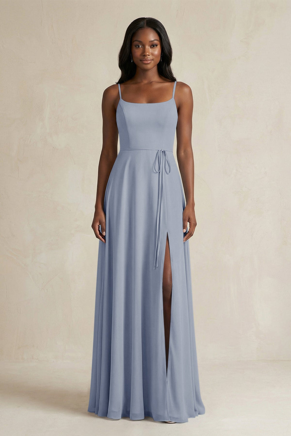 A-Line Spaghetti Straps Chiffon Bridesmaid Dress in Twilight - KISS BRIDAL BRIDESMAID DRESSES