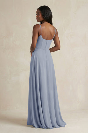 A-Line Spaghetti Straps Chiffon Bridesmaid Dress in Twilight - SHE IS ME BRIDESMAID DRESSES