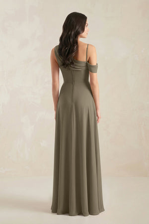One-Shoulder Chiffon A-Line Bridesmaid Dress in Willow Green - SHE IS ME BRIDESMAID DRESSES