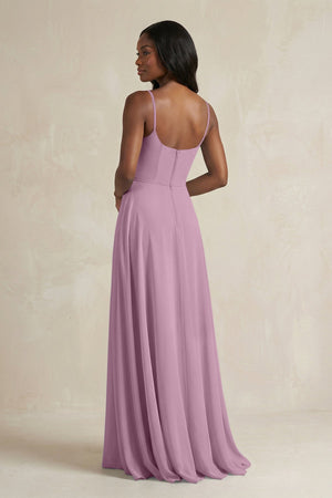A-Line Spaghetti Straps Chiffon Bridesmaid Dress in Wisteria - KISS BRIDAL BRIDESMAID DRESSES