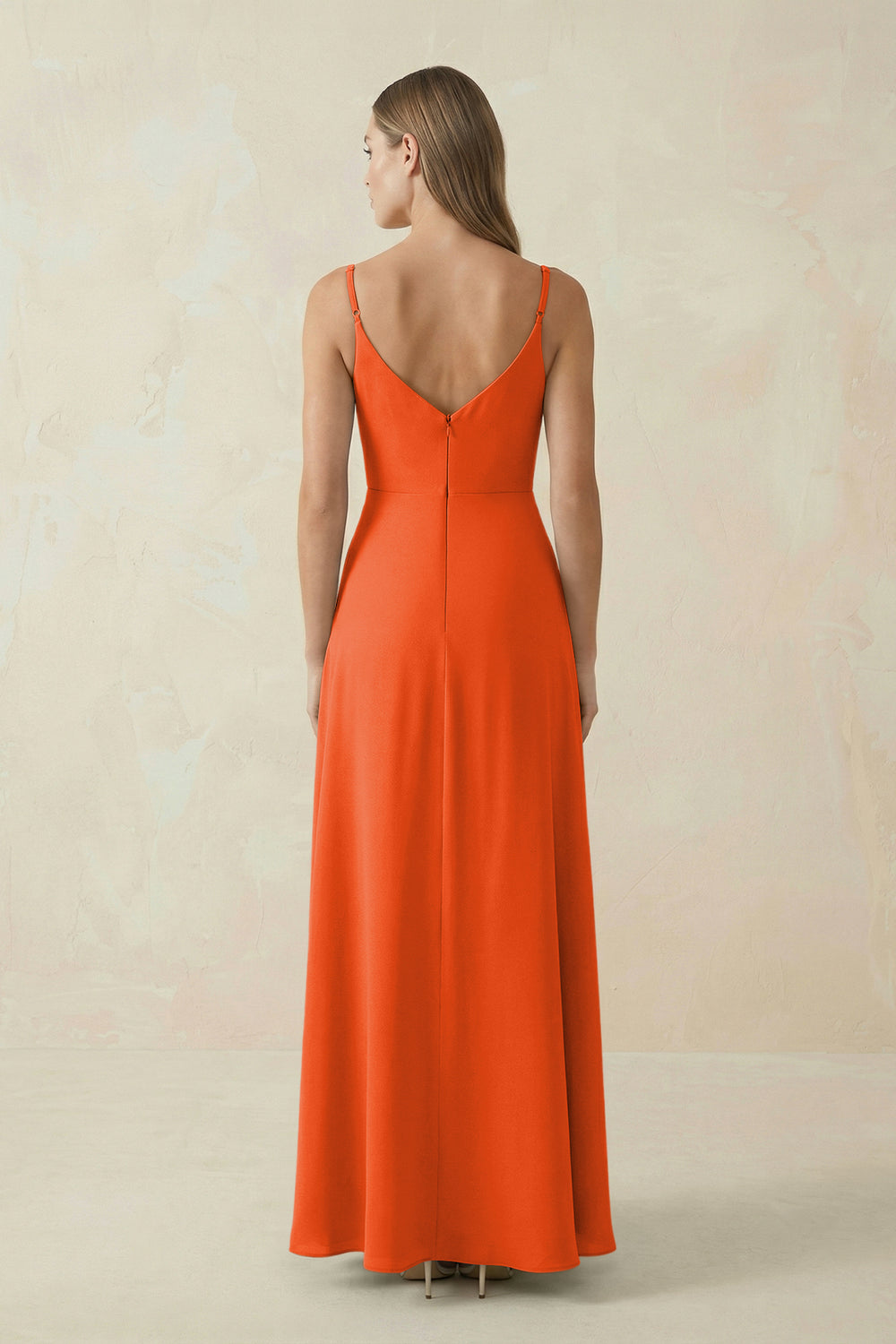 Cami Strap A-Line Chiffon Bridesmaid Dress in Cinnamon