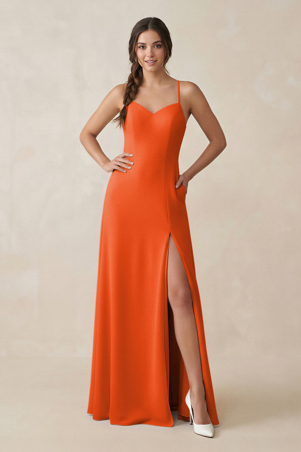 Ruched Sheath Chiffon Bridesmaid Dress in Cinnamon