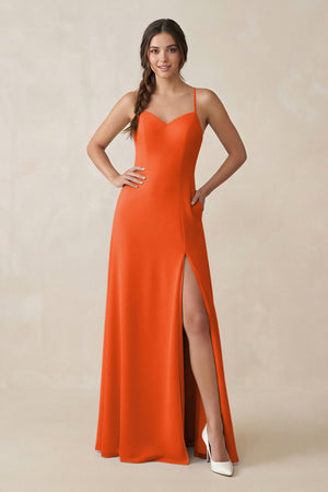 Cinnamon Ruched Sheath Chiffon Bridesmaid Dress | KISSBRIDAL