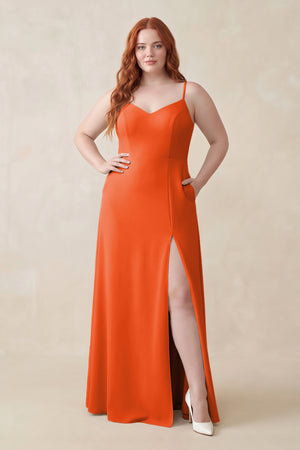 Cinnamon Ruched Sheath Chiffon Bridesmaid Dress | KISSBRIDAL