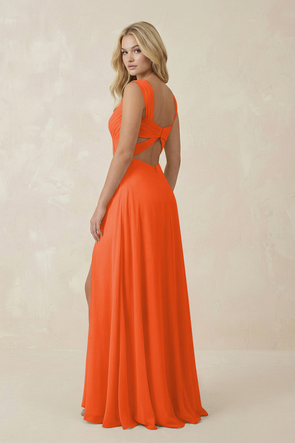 Sweetheart A-Line Chiffon Long Bridesmaid Dress in Cinnamon