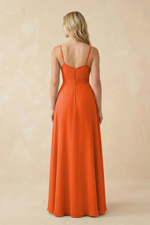 Cinnamon Sweetheart A-Line Pleated Chiffon Bridesmaid Dress (2) | KISSBRIDAL