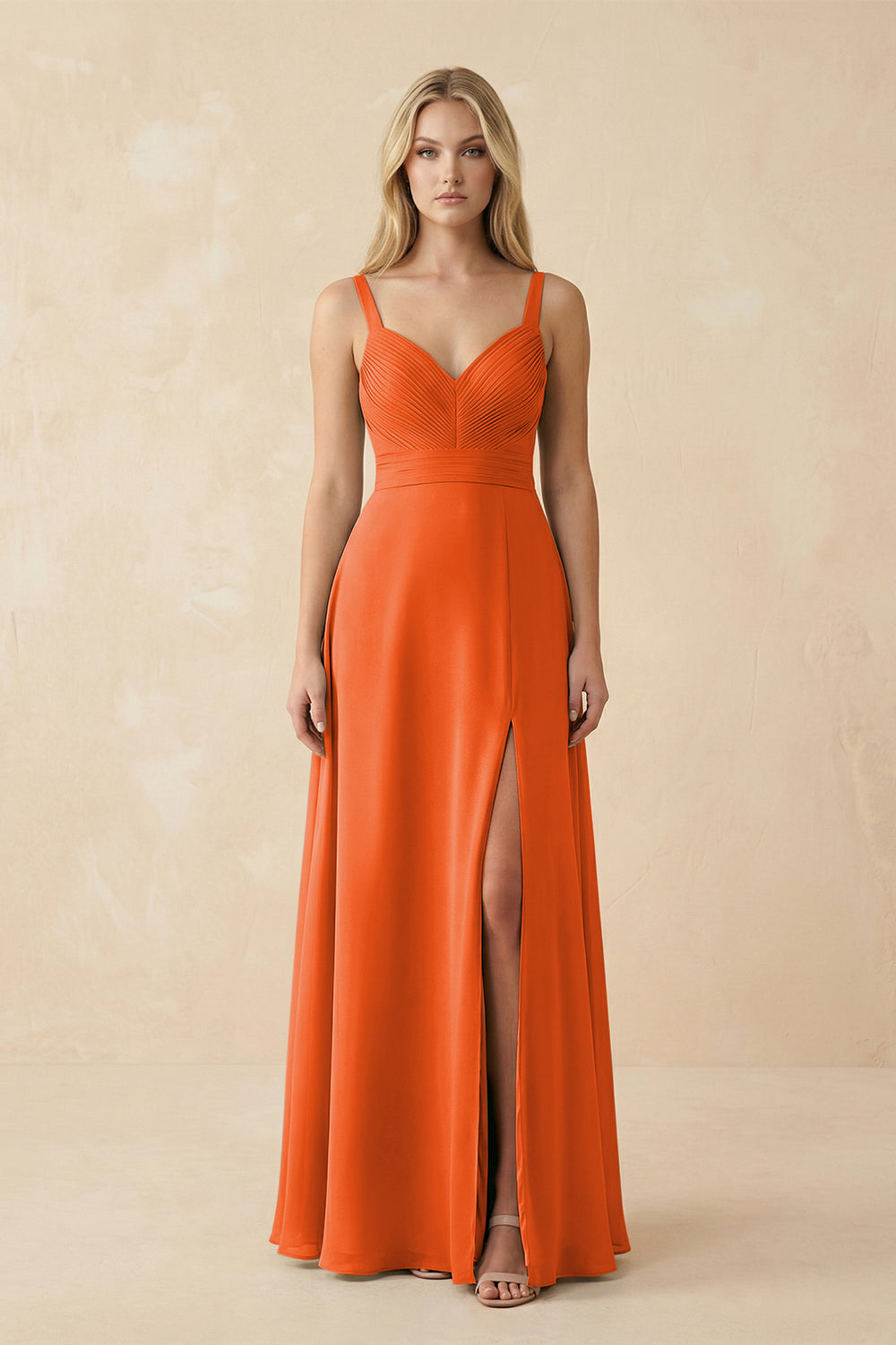 Sweetheart A-Line Pleated Chiffon Bridesmaid Dress in Cinnamon