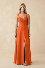 Cinnamon Sweetheart A-Line Pleated Chiffon Bridesmaid Dress | KISSBRIDAL