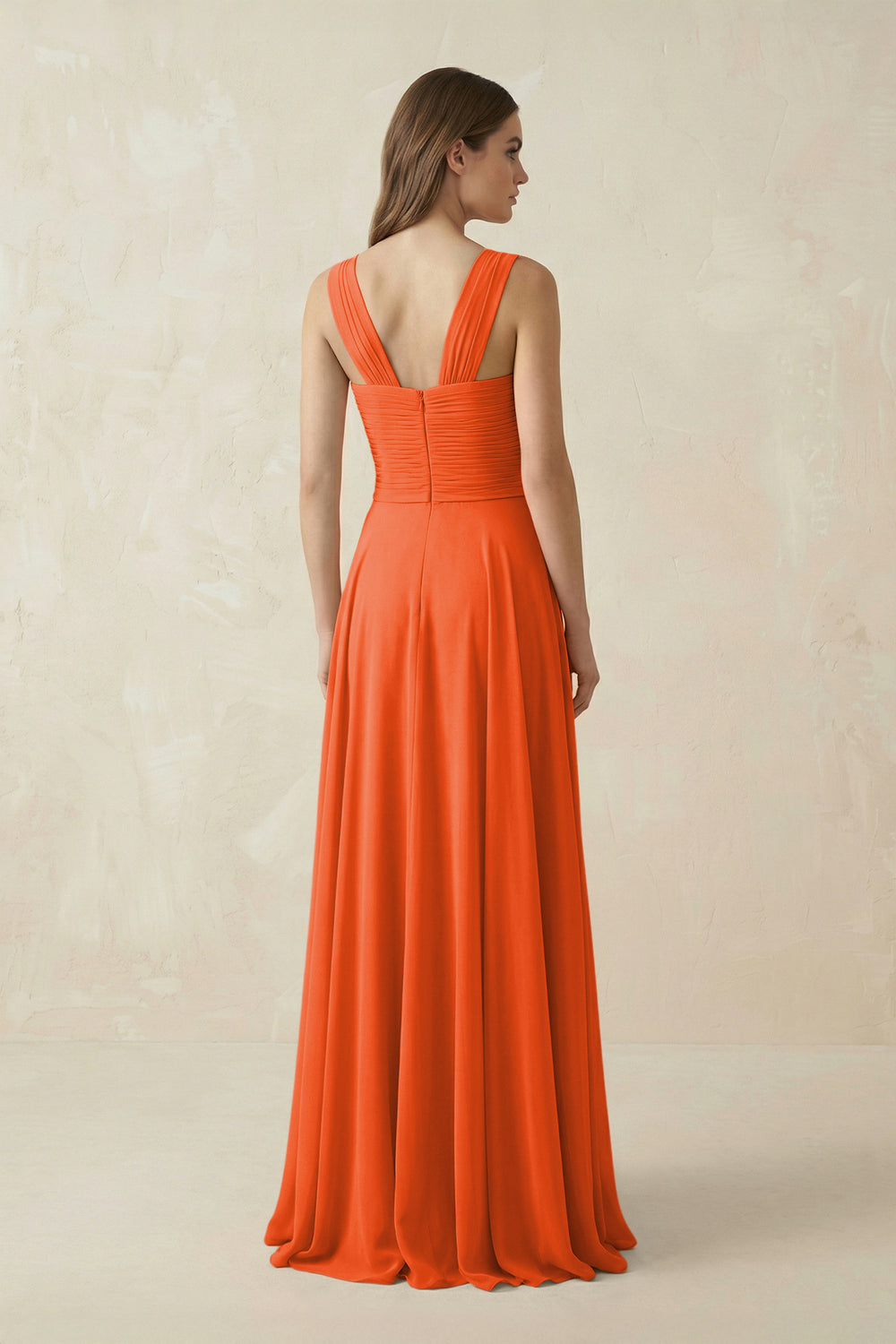 Sweetheart Pleated A-Line Chiffon Bridesmaid Dress in Cinnamon