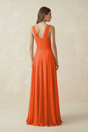 Cinnamon Sweetheart Pleated A-Line Chiffon Bridesmaid Dress (2) | KISSBRIDAL