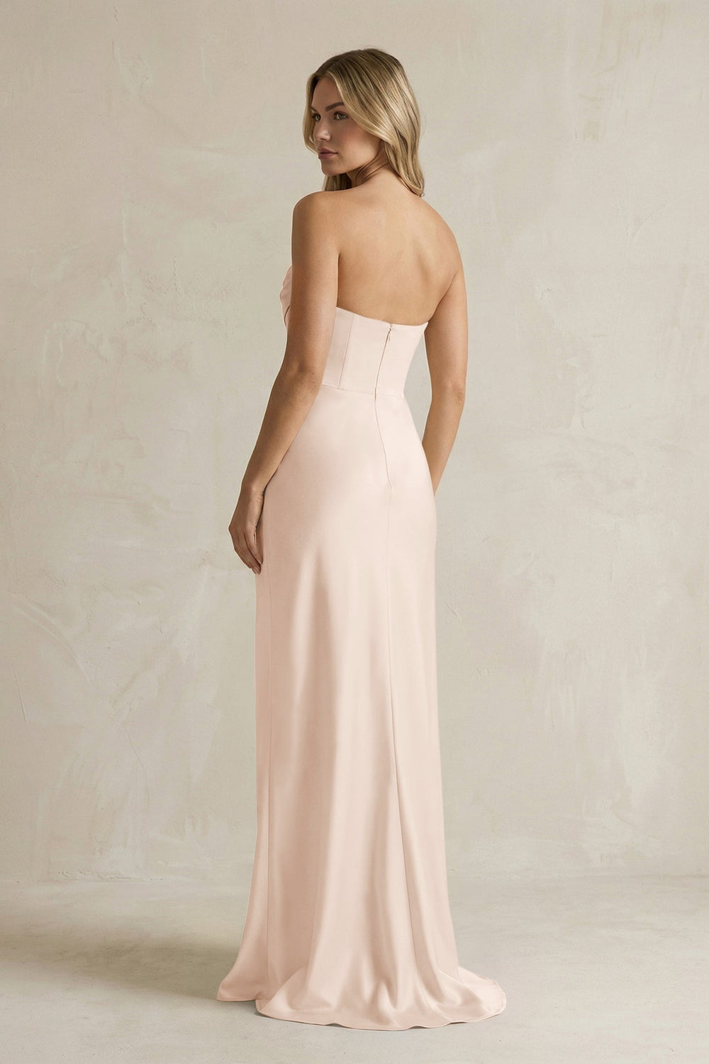 Cowl Neck Sheath Corset Bridesmaid Dress in Buttercream - KISS BRIDAL Bridesmaid Dresses