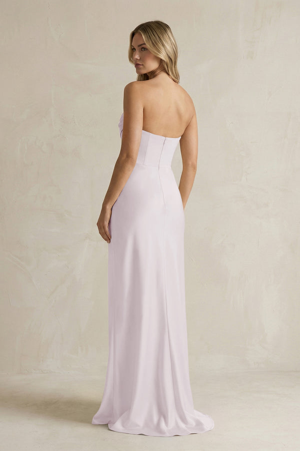 Cowl Neck Sheath Corset Bridesmaid Dress in Dusk - KISS BRIDAL Bridesmaid Dresses