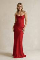 Cowl Neck Sheath Corset Bridesmaid Dress in Spice - KISS BRIDAL Bridesmaid Dresses