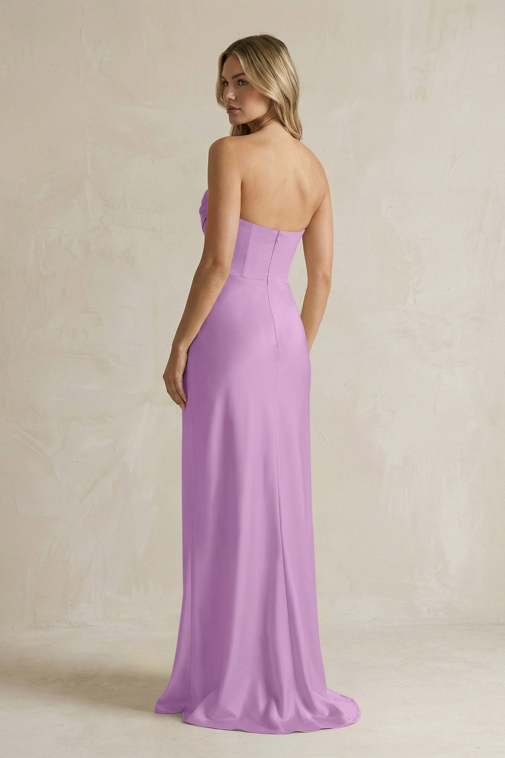 Cowl Neck Sheath Corset Bridesmaid Dress in Vintage Mauve - KISS BRIDAL Bridesmaid Dresses