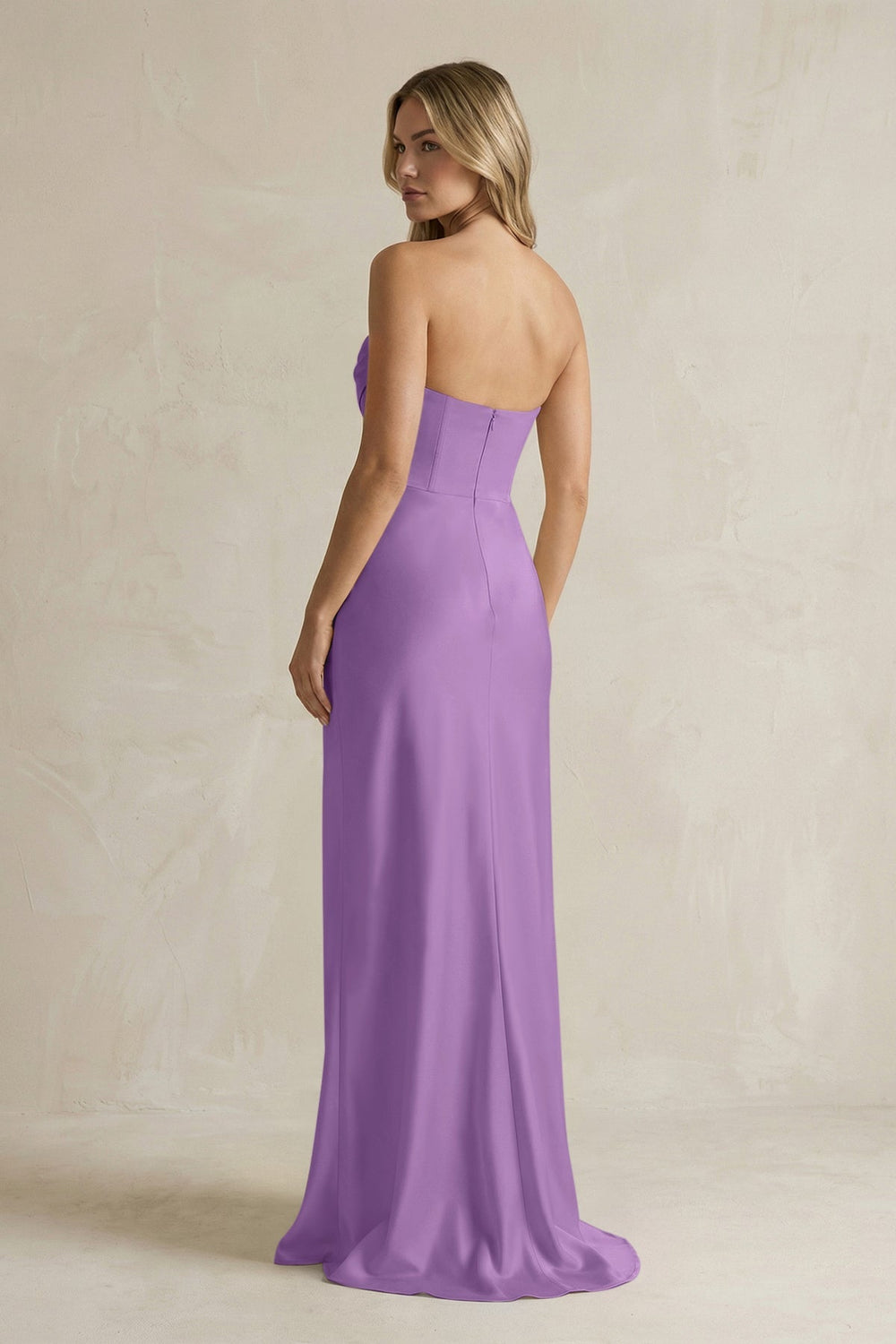Cowl Neck Sheath Corset Bridesmaid Dress in Wisteria - KISS BRIDAL Bridesmaid Dresses