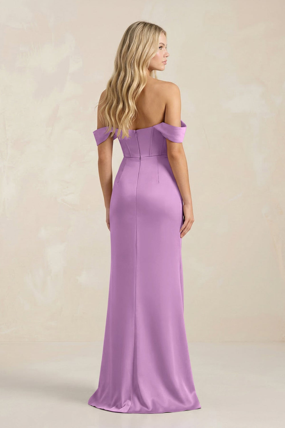 Cowl Neck Sheath Satin Bridesmaid Dress With Detachable Sleeves in Vintage Mauve - KISS BRIDAL Bridesmaid Dresses