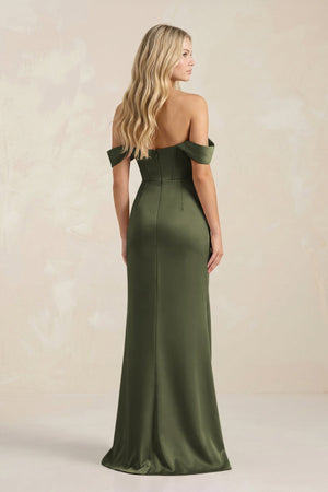 Cowl Neck Sheath Satin Bridesmaid Dress With Detachable Sleeves in Willow Green - KISS BRIDAL Bridesmaid Dresses