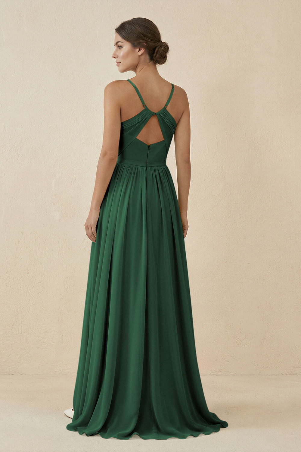 Sweetheart A-Line Chiffon Bridesmaid Dress in Dark Green