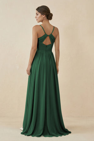 Dark Green Sweetheart A-Line Chiffon Bridesmaid Dress (2) | KISSBRIDAL