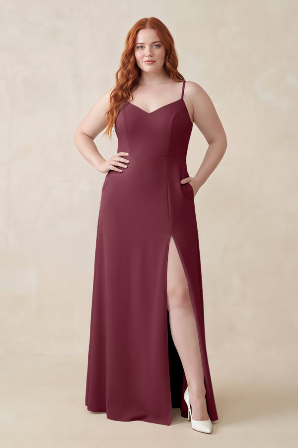 Desert Rose Ruched Sheath Chiffon Bridesmaid Dress [sizeplus] | KISSBRIDAL