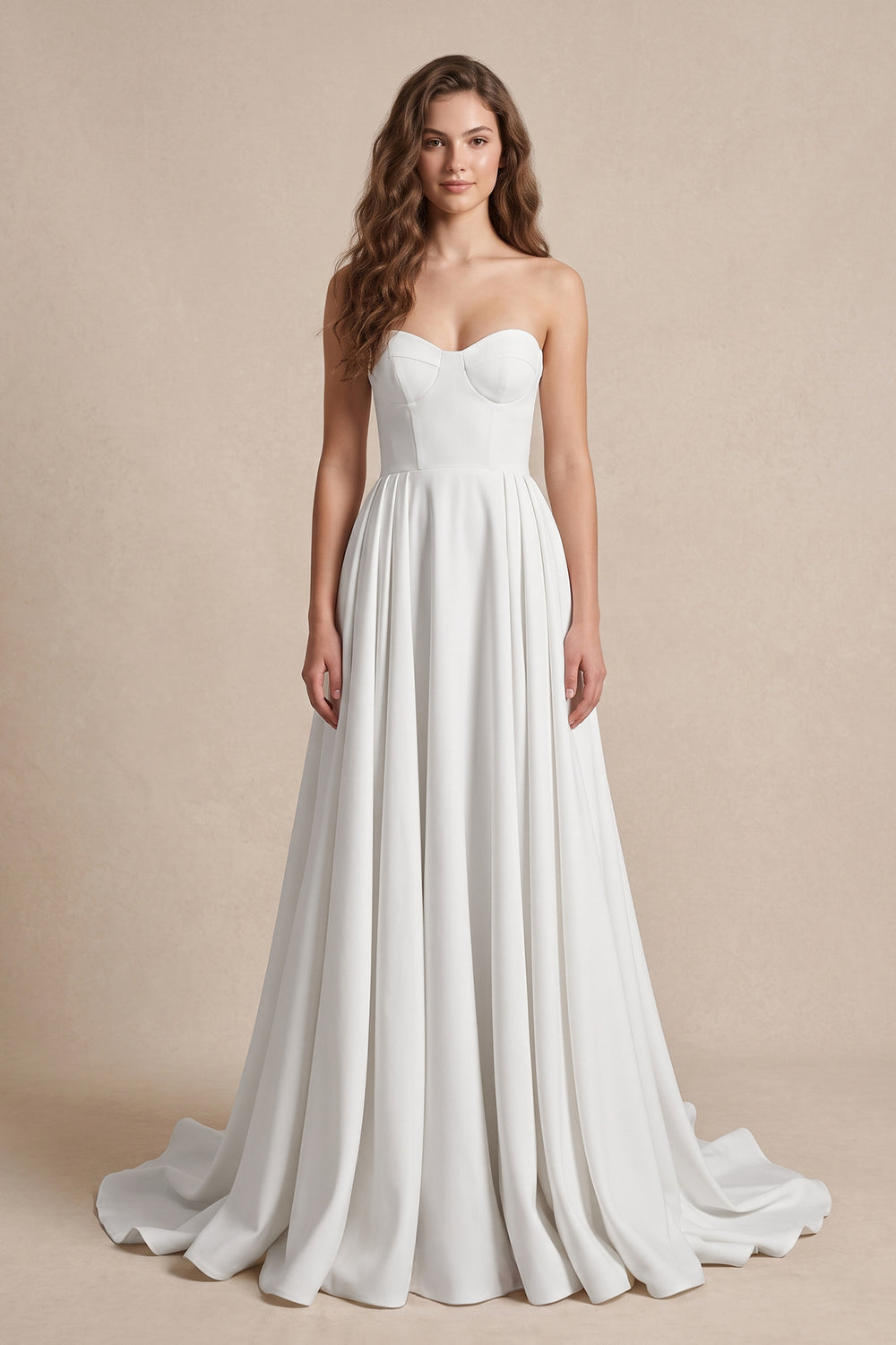 Ball Gown Sweetheart Satin Wedding Dresses in White