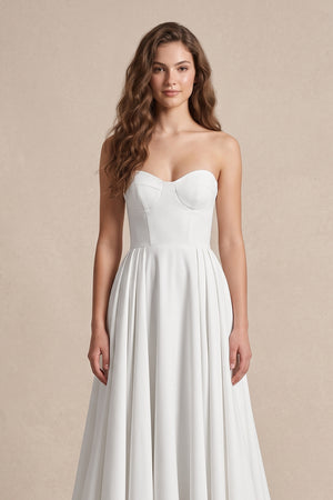 Ball Gown Sweetheart Satin Wedding Dresses in White - KISSBRIDAL