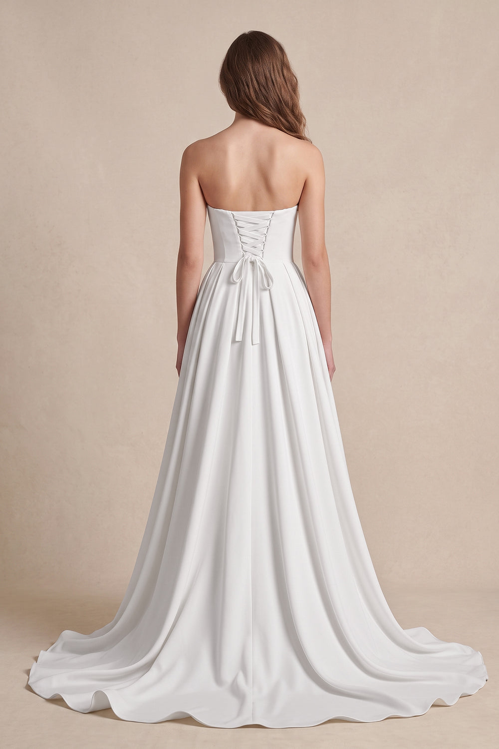 Ball Gown Sweetheart Satin Wedding Dresses in White