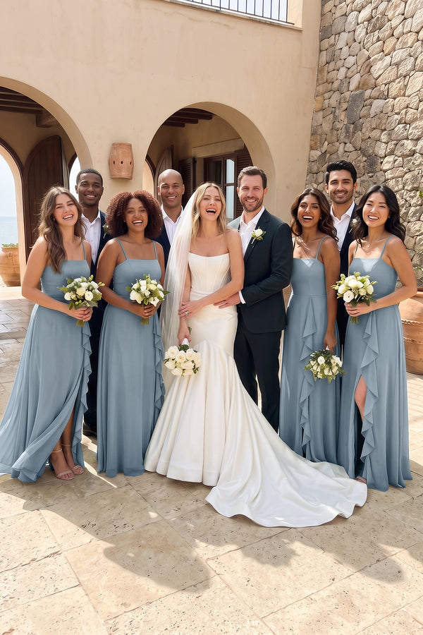 Diamond White Mermaid Strapless Satin Wedding Dress | KISSBRIDAL