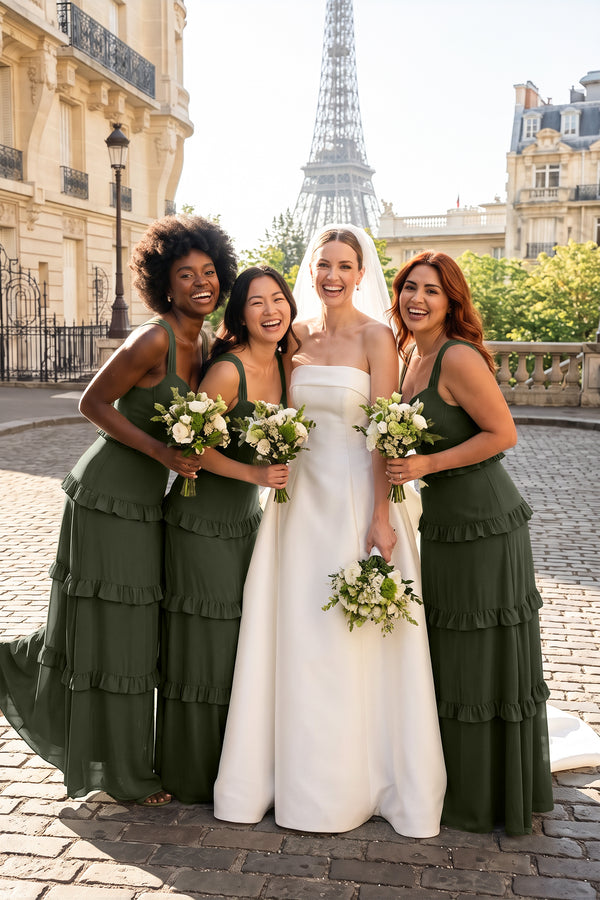 Diamond White Strapless Satin A-Line Wedding Dress | KISSBRIDAL