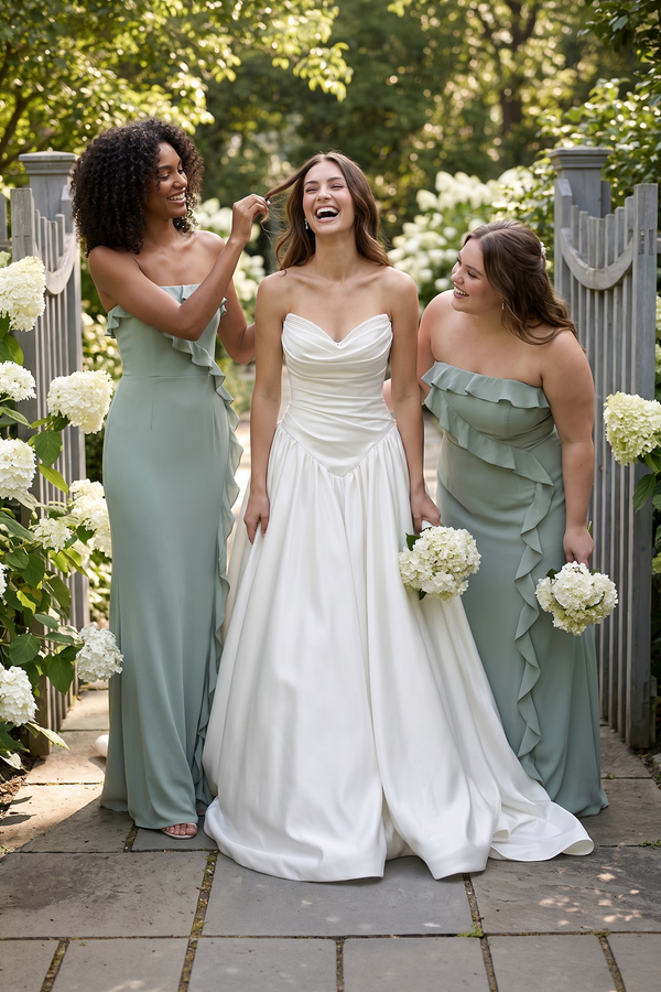 Diamond White Sweetheart Ball-Gown Satin Ruched Wedding Dress | KISSBRIDAL